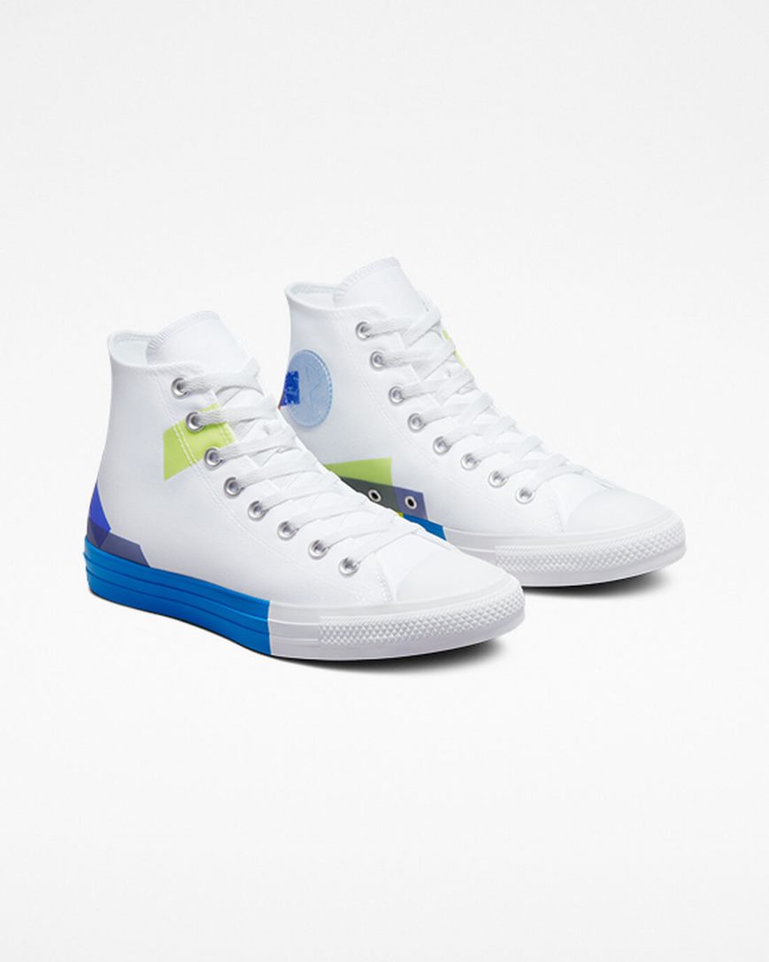 Tenisky Vysoke Converse Chuck Taylor All Star Space Racer Damske Biele Modre Biele | SK FQAIZ4